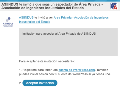 Email de invitación